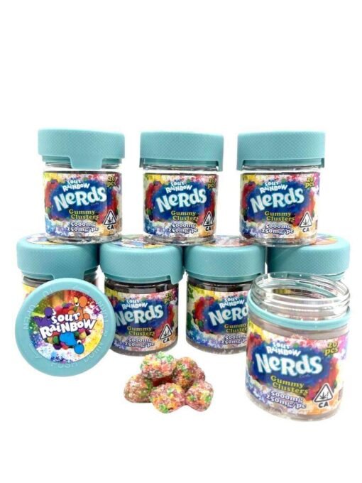 sour rainbow nerds edibles, big chewy nerds, nerd gummy clusters, nerds rope, nerds gummy clusters