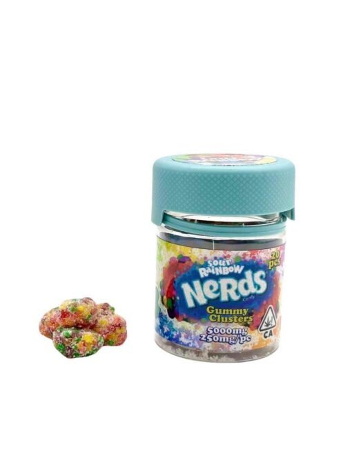 sour rainbow nerds edibles, big chewy nerds, nerd gummy clusters, nerds rope, nerds gummy clusters